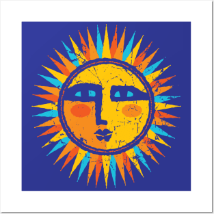 Bright Happy Sunburst Posters and Art